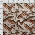 thumbnail image 3 of oneOone Cotton Flex Brown Fabric Fish Craft Projects Decor Fabric Printed By The Yard 40 Inch Wide, 3 of 4