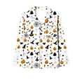 thumbnail image 5 of SnZhen Womens Halloween Pajamas Set Ladies' Festival Printed Long Sleeve Button Tops and Loose Pants Household Suits, 5 of 5