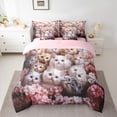 thumbnail image 2 of Castle Fairy Kawaii Cats Twin Bedding Sets,Chic Floral Flowers Bedding Comforter Set, 2 of 8