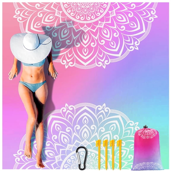 Manta de playa Hihoho, impermeable y resistente a la arena, extragrande, 200 x 211 cm