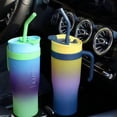 thumbnail image 5 of 3-Piece Plastic Tumblers with Lids & Straws, 40/20/7 oz Reusable Plastic Cups for Women, BPA-free, Leakproof, Yellow, 5 of 6