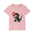 thumbnail image 3 of T-Shirts à Manches Courtes pour Enfants Garçons Filles 3-10 Ans Dinosaure Col Rond Coton Imprimé Mode Mignon Rose, 3 of 5