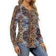 thumbnail image 4 of Fantaslook Pleated Blouses for Women Dressy Casual Long Sleeve Shirts Fall Tunic Tops, 4 of 9