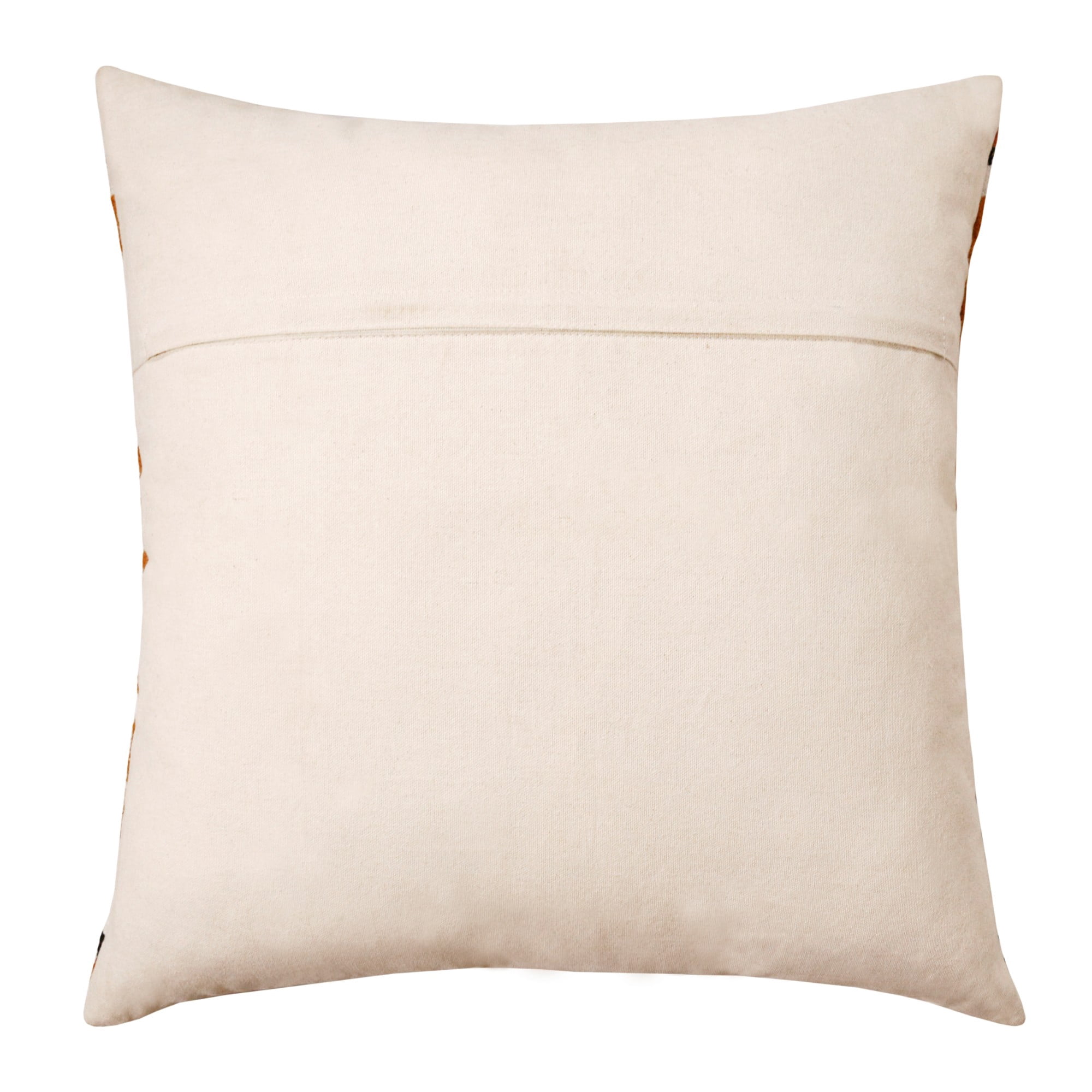 Laddha Home Designs Handwoven Striped Cotton Throw Pillow Cover - 20" - Orange and White