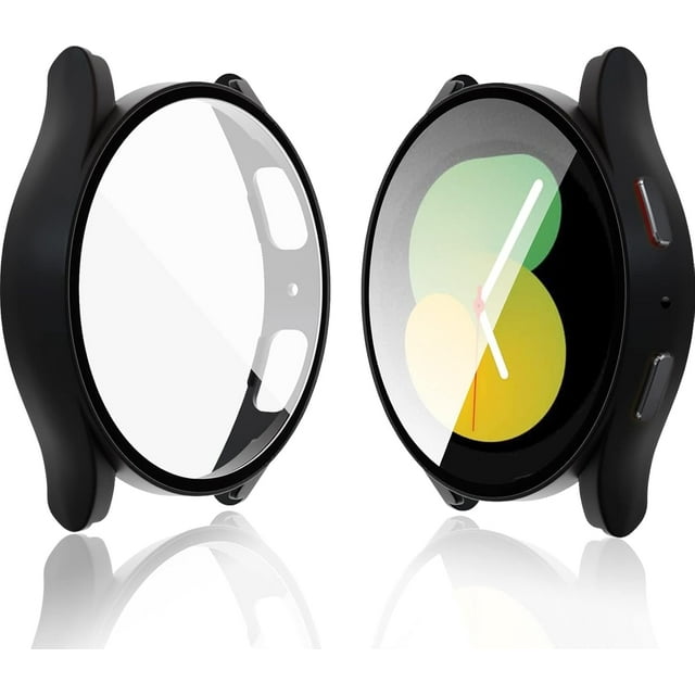 KOMI 44mm Case for Samsung Galaxy Watch 5/4 Screen Protector Case 40mm 44mm, HD Protective Screen + Rugged Matte Bumper Case, Stylish Face Cover for Samsung Watch 5&4 Accessories - 44mm