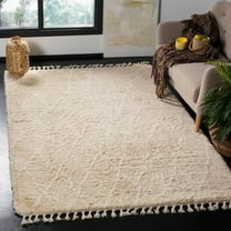 SAFAVIEH Casablanca Connie Geometric Wool Area Rug, Beige/Ivory, 5' x 8'