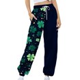 thumbnail image 4 of FAIWAD Womens St Patricks Day Sweatpants Shamrock Printed Sports Joggers Pant Girls Drawstring Waist Workout Running Pants with Pockets, 4 of 4