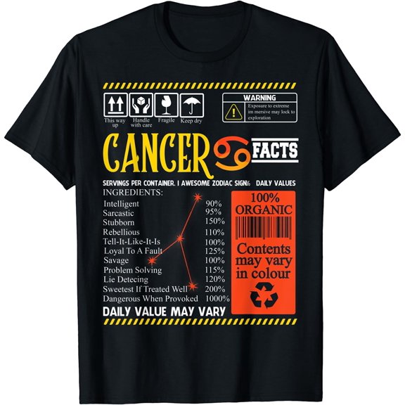 Cancer Facts Shirt Funny Cancer Zodiac Birthday Shirt