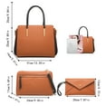 thumbnail image 6 of Stylago 4pcs Leather Handbag and Purse Set Women Crossbody Tote Bags Zipper Shoulder Satchel and Wallet Pouches Gift for Lay Brown, 6 of 6