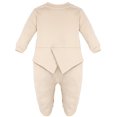 thumbnail image 3 of Traje de una sola pieza para bebé, esmoquin lila, pajarita beige de 9 meses, 3 of 8