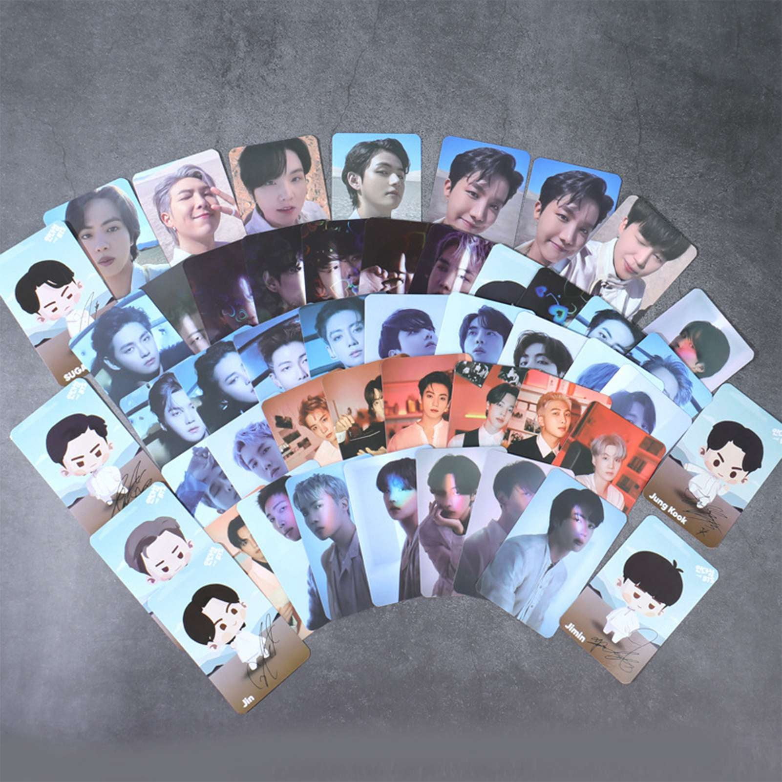 Buy DraggmePartty 7Pcs/Set Kpop Bts Album Proof Photocards Cartoon ...