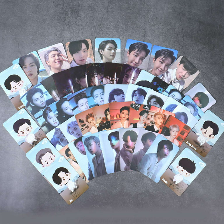 DraggmePartty 7Pcs/Set Kpop Bts Album Proof Photocards Cartoon Jungkook  Jimin V Figure Lomo Cards Small Card Collection Card Fans Gift 