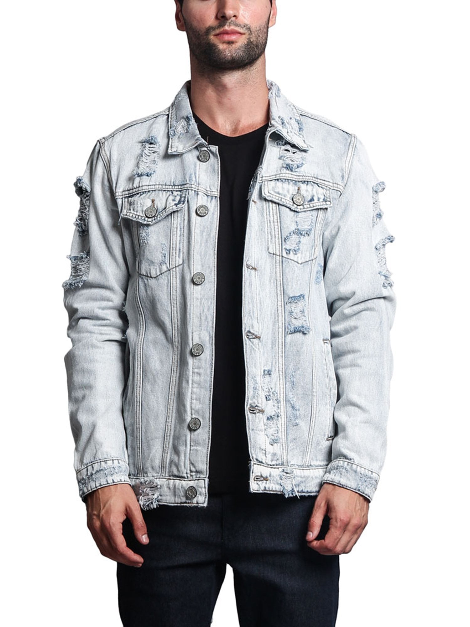 Victorious Men's Classic Denim Trucker Jean Jacket, Multiple Styles and Up  to 5XL