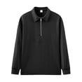 thumbnail image 2 of Aimik Polo Shirts for Men Long Sleeve Quarter Zip Diamond Quilted Casual Pullover Shirts Fall Winter Warm Textured Collared Tops, 2 of 3