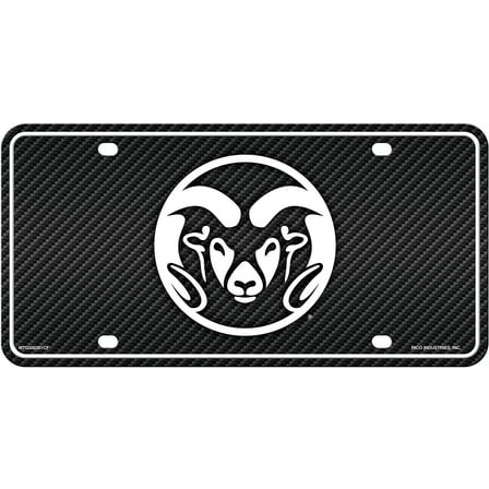 Colorado State NCAA Rams 12x6 Carbon Fiber Design Metal License Plate Auto Tag