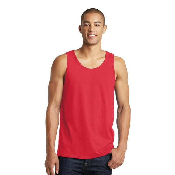Gildan Heavy Cotton Tank Top for Men, Classic Fit Bound Neck Sleeveless Tank for Comfort, Red, S