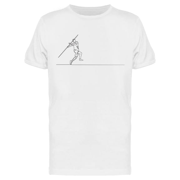 One Line Javelin Throw T-Shirt Men -Image by Shutterstock, Male Medium