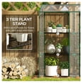 thumbnail image 5 of Lean to Greenhouse, Portable 3 Tier Plant Shelves, 56.3" x 18.1" x 59.4" Clear Greenhouse with Roll-Up Doors, Outdoor Garden Hot House, 5 of 8