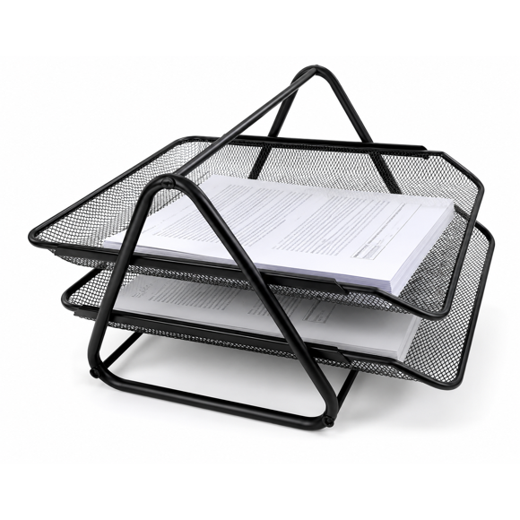Bandeja Organizadora De Escritorio 2 Niveles Mesh Metalico