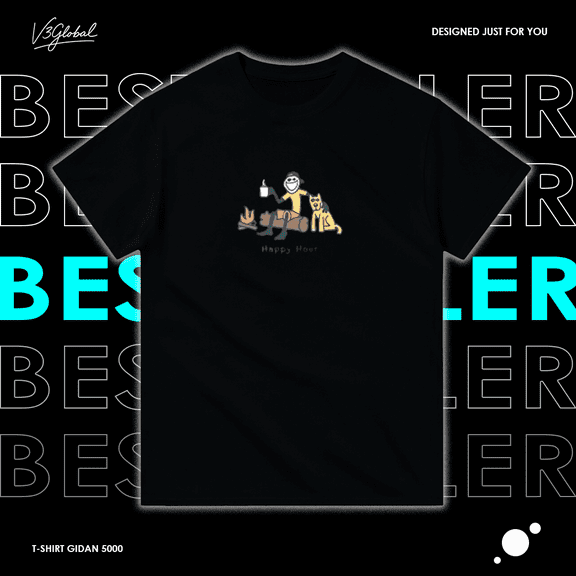 Life is Good Happy Hour Graphic for a Relaxing Summer Evening Unisex T-Shirt, for men & women, up to size 5XL