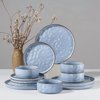 Dinnerware Sets, 16-Piece Plates and Bowls Set, Stoneware Dish Set for 4, Ceramic Dishware Set for Pasta Cereal, Chip and Scratch Resistant, Microwave and Dishwasher Safe, Speckled White