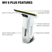 Karcher WV 6 Plus, Cordless Window Vacuum Cleaner, Glass, Mirror, Window, Car and Shower Squeegee - with Microfiber Pad and Spray Bottle