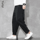 thumbnail image 2 of Pantalones de lino informales holgados para hombre, pantalón harén de pierna recta, Vintage, de lino y algodón, pie pequeño, primavera y verano, 2 of 5