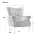 thumbnail image 7 of Modern Wing Back Accent Chair Roll Arm Living Room Cushion with Wooden Legs, 7 of 7