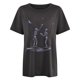 thumbnail image 5 of Moda Mujer Damas Cayó Hombro Mangas Impresión suelta Manga corta Top Pullover Tops Pompotops hfajkhk139521, 5 of 8