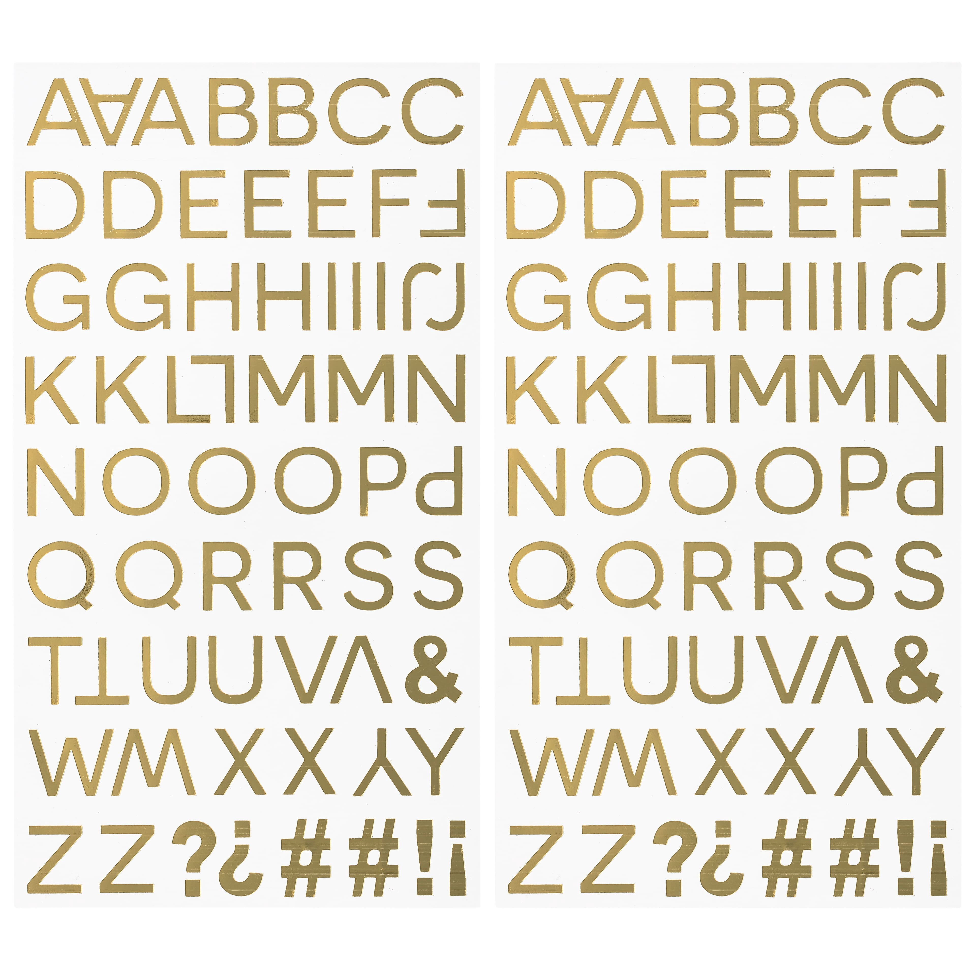 Recollections Gold Foil Thin Alphabet Stickers, 12 Pack