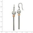 thumbnail image 3 of Primal Steel Stainless Steel Polished Rose IP-plated Shepherd Hook Dangle Earrings, 3 of 3