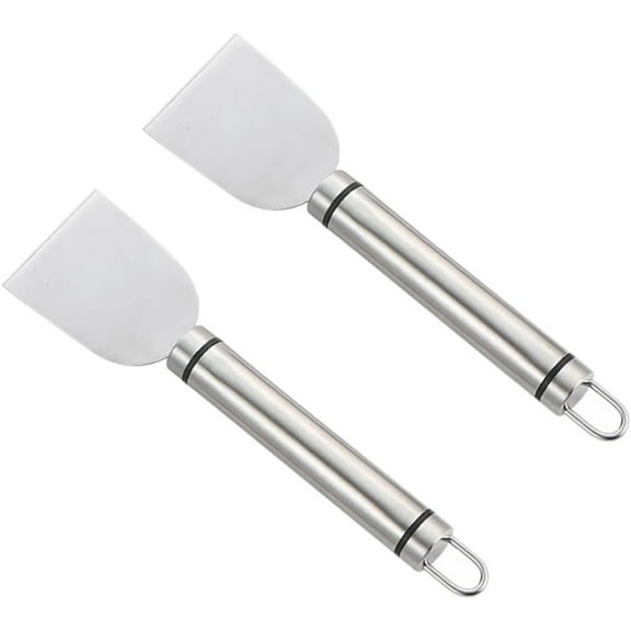 Triani 2Pcs Fridge Freezer De-Icer Ice Scraper Stainless Steel Floor Scrapers Stove Top Paint Scraper Tool Removal and Stubborn Stain Cleaning Durable Scrapers