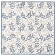 SAFAVIEH Martha Stewart Jardin Regena Floral Area Rug, Ivory/Grey, 6' x 6' Square