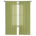 thumbnail image 3 of Green Solid, Sheer Curtains 63 Inches Length 2 Panels Set, Window Sheer Curtains for Living Room/Bedroom, Pure Green Color Light Filtering Rod Pocket Curtain 52'' x 63'' x 2, 3 of 7