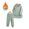 thumbnail image 4 of OJSFQUFP Thickened and Winter Sports Suit for Boys and Girls Casual Pullover Hoodie Long Pants Two Piece Set, 4 of 8