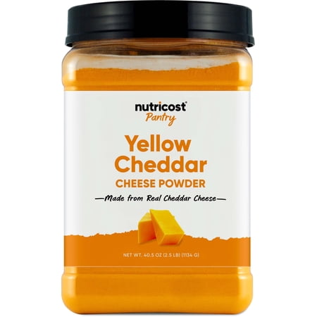 Nutricost Pantry Yellow Cheddar Cheese Powder (2.5 Pounds Per Bottle) | Powdered Cheese :: Great for Cooking Baking Popcorn and More!