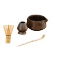 thumbnail image 3 of Juego de té matcha, cuenco de para matcha, juego de herramientas para hacer té hechas a mano para amantes del té, batidor y soporte para Marrón, 3 of 9