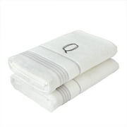 SKL Home Monogram Cotton Bath Towel, Q, White
