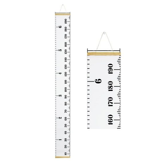 Hanging Wall Growth Chart , Height Measure Ruler , Removable Home Decor Tracking Poster for Family, Gym, Doorway , 79" x 7.9" Large Size (White)