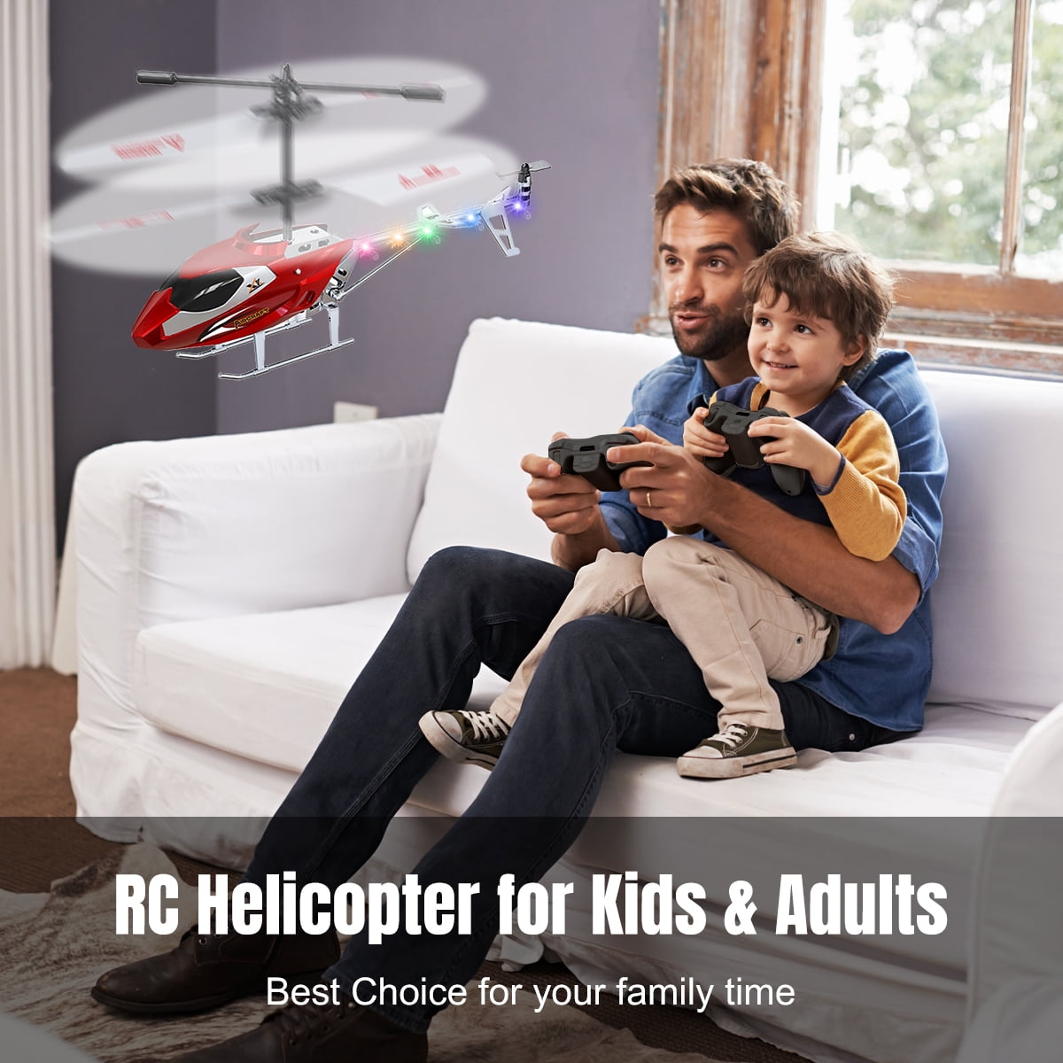 PayUSD Remote Control Helicopter Mini Gyroscope RC Helicopters LED Light for Indoor to Fly for Kids and Beginners, Red