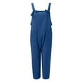 thumbnail image 4 of HBFAGFB Jumpsuit Womens Fashion Comfortable Shoulder Strap Loose Rompers with Pockets Blue Size L, 4 of 5