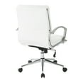 thumbnail image 3 of Office Star Products Mid Back Manager's Faux Leather Chair in White with Chrome Base, 3 of 5