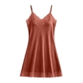 thumbnail image 4 of SELONE Lace Nightgowns for Women Sleep Shirts V Neck Short Nightshirts Lace Sleeveless Sleep Dress Soft Pajamas Dress, 4 of 7
