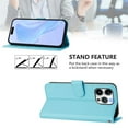 thumbnail image 5 of Wallet Case Compatible for iPhone 13 Pro Max, PU Leather Magnetic Closure Protective Flip Folio Case with 3 Card Holder and Wrist Strap Cover Women Men,Sky Blue,For iPhone 13 Pro Max, 5 of 7