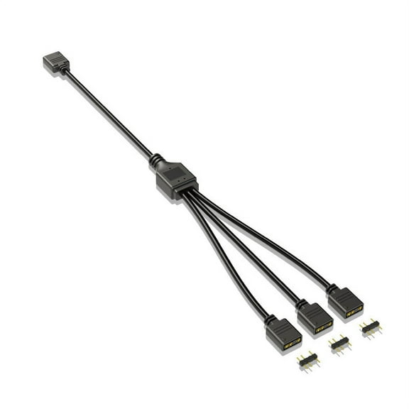 5V 3-Pin Extension Cable for Computer Motherboard 1 Hub Cable Connection Extension ARGB Splitter, Black