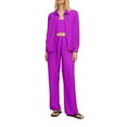 thumbnail image 2 of pstuiky Women Pajama Sets Fashion Solid Color Lightweight Sleepwear with Pants Leisure Loose Fit Collared Long Sleeve Pajamas Summer Pjs Hot Pink XL, 2 of 7