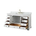 thumbnail image 3 of Wyndham Collection Deborah 60" Wood Single Bathroom Vanity in Gold Trim/White, 3 of 6
