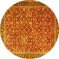 thumbnail image 1 of Ahgly Company Machine Washable Indoor Round Persian Yellow Traditional Area Rugs, 4' Round, 1 of 4