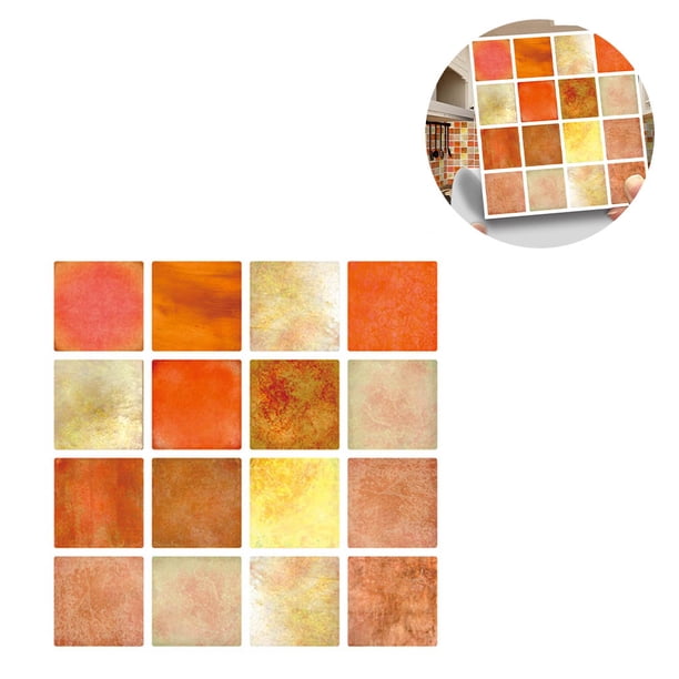Wosthever 30 Uds. De azulejos de mosaico de simulación, pegatina de pared para armario de cocina, papel tapiz 3D, papel tapiz impermeable para cocina y Decoración del hogar MSC060 Wosthever HA001828-01