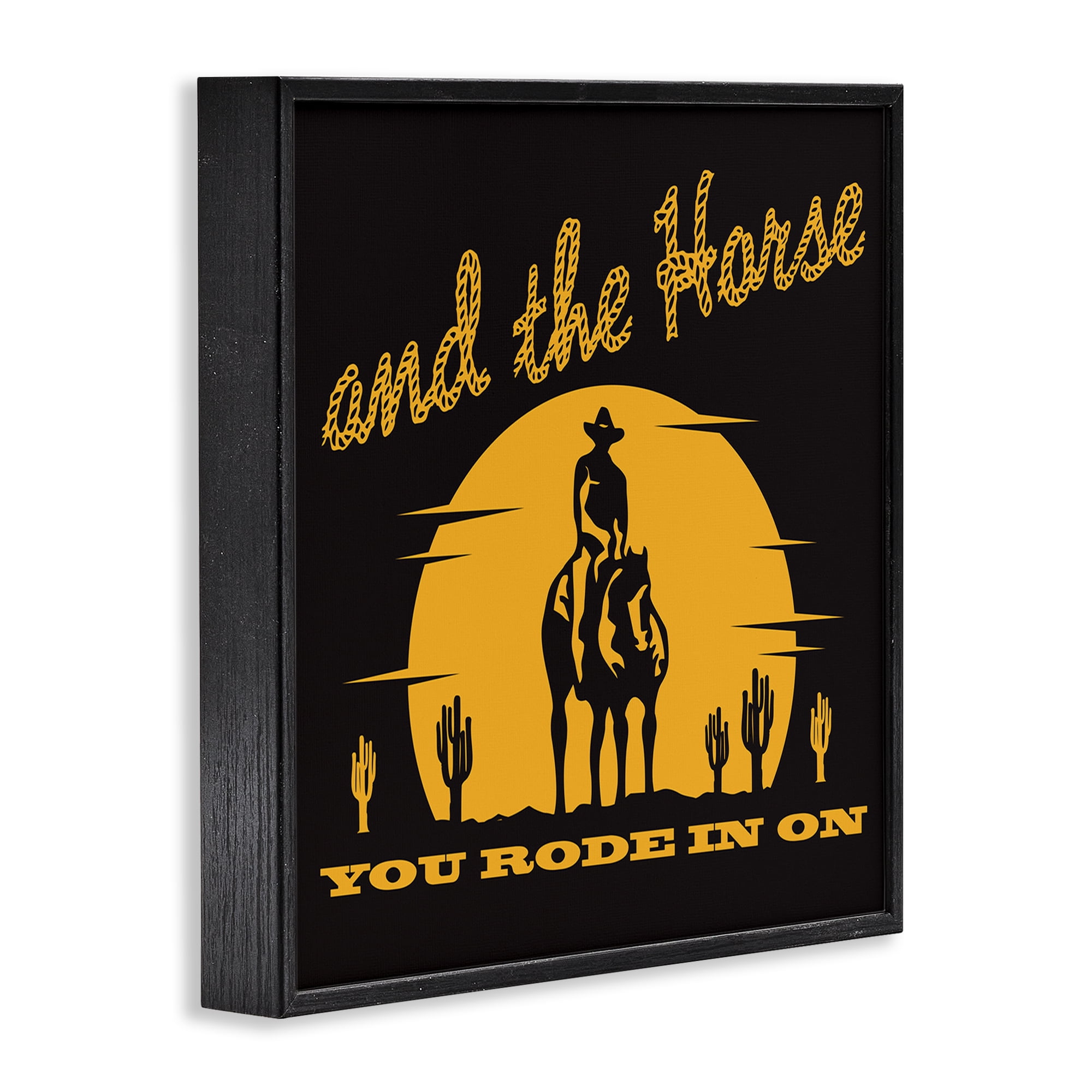 Stupell Industries Horse You Rode In On Novelty Painting Black Framed Art Print Wall Art, 24 x 24